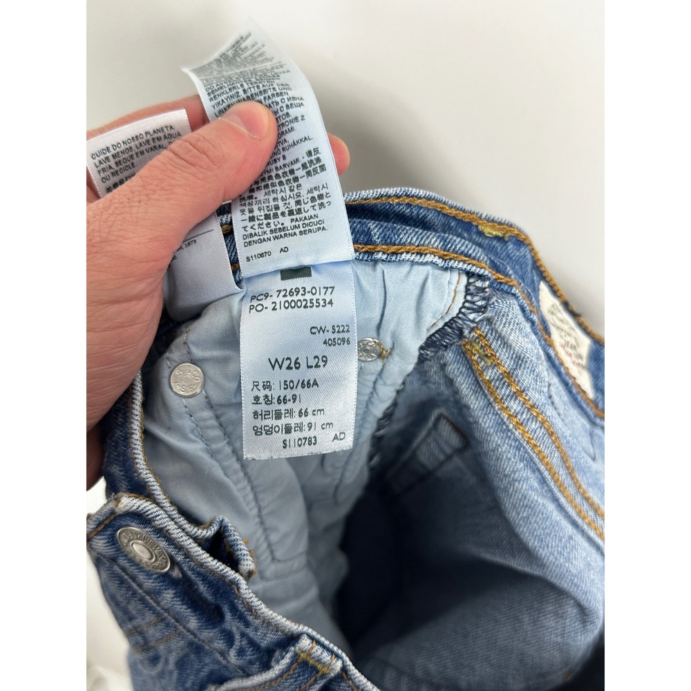 Levis Ribcage Straight Ankle Jeans Blue Womens Size 26 x 29 Waterless Denim High - Picture 14 of 16